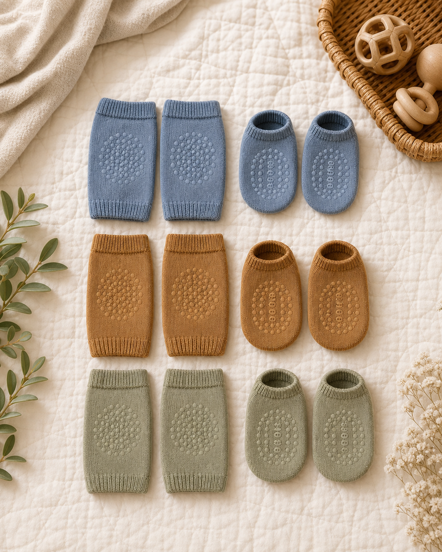 Little Explorer Knee Pads and Grip Socks in Nest & Nib home styling